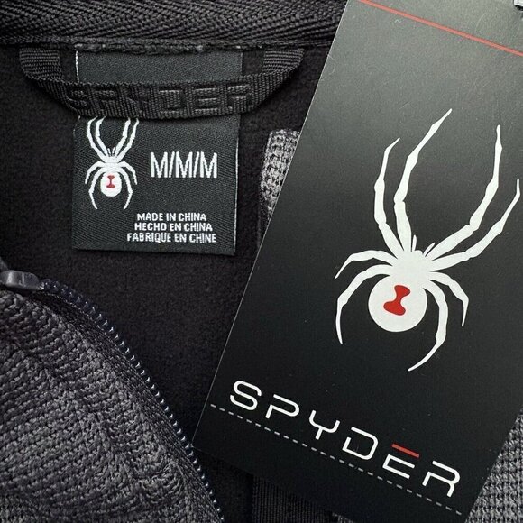 Spyder Sweater Fleece Full-Zip Jacket Gray Black Women’s M NWT #187335 GORP CORE - Picture 4 of 8